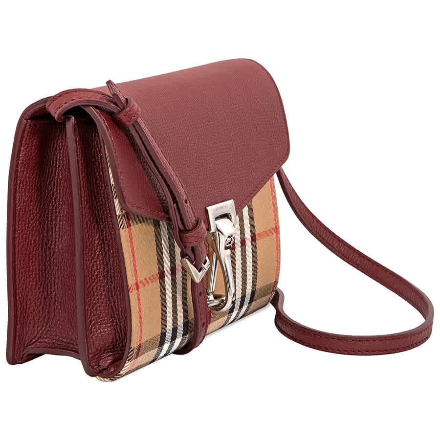 burberry mini leather and vintage check crossbody bag