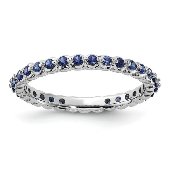 Sterling Silver Stackable Expressions Created Sapphire Ring