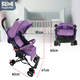 thumbnail image 2 of Carriola de Paseo Plegable con Toldo y Respaldo Reclinable purpura Grande, 2 of 6