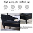 thumbnail image 4 of SYNGAR Modern Lounge Chaise Indoor, Leisure Sofa Accent Chair Sleeper Sofa Upholstered Couch, Button Tufted Aremrest and Comfotable Seat with Solid Wooden Legs, Black, 4 of 13