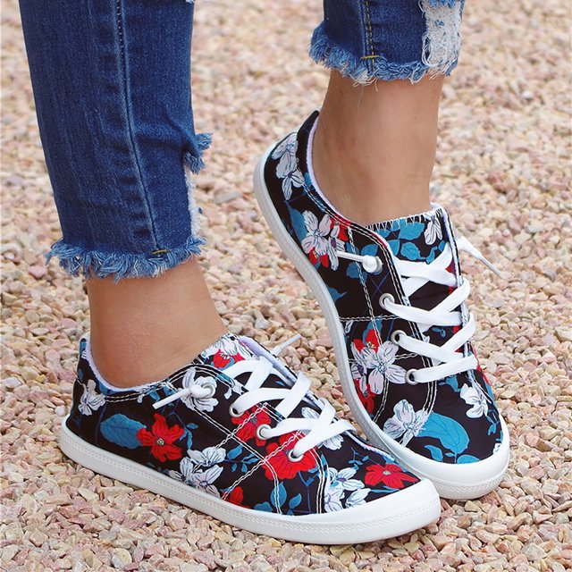 Zapatos de lona de corte bajo Zapatos planos casuales para estudiantes de la versión coreana perezosa de un pie Wmkox8yii FOPL533