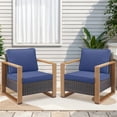 thumbnail image 2 of POCASSY Patio Chair Set of 2, Outdoor Porch Chairs with All Weather Wicker and Thick Cushions for Porch, Garden and Balcony, Blue, 2 of 6