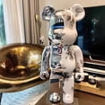 thumbnail image 2 of Figuras de Bearbrick de 28cm, estatuas de oso violento a la moda, colección de Bearbrick, decoraciones de escritorio, decoración de lujo para sala de estar, 400%, 2 of 4