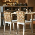 thumbnail image 5 of TSOVTHRID Bohemia Floral Orange Print Washable Chair Back Covers Dining Chair Protector Cover Elastic Chairs Slipcovers for Home Banquet Farmhouse Kitchen Dining Room, Set of 2, 5 of 7