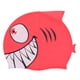 thumbnail image 1 of Gorro de natación elástico de silicona para niños con forma de pez, impermeable y con forma de tiburón (tiburón, rojo), 1 of 6