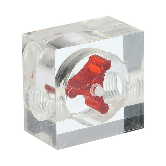 Uxcell Flow Indicator, Acrylic Water Cooling Monitoring Red Square G1/4 for PC Water Cooling System