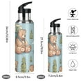 thumbnail image 2 of Bear with Hiking Bags Trees Sports Bottle with Straw Stainless Steel Water Jug Portable Thermal Cup Leak-proof 1000ML, 2 of 9