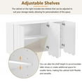 thumbnail image 3 of Lunale Modern Minimalist Shoe Storage Cabinet With 3 Wave Doors, Cream Style Sideboard Buffet for Living Room, White, 3 of 7