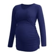 thumbnail image 3 of V Neck Long Sleeve Pregnancy Tops Shirts Maternity Clothes for Women 3-Pack, 3 of 6