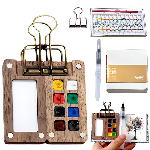 CCOCC Mini Watercolor Kit,Pocket Artist Watercolor Set,Watercolor Paint Sets,Travel Water Color Set with 24 Color Paints