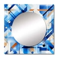 thumbnail image 2 of Designart "Striking Grid Pattern in Cobalt and White II" 0 Square Mirror Wall Decor Modern - Large Blue Square Bathroom Mirror - Square Printed Wall Mirror Art, 2 of 5