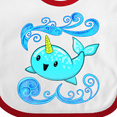 thumbnail image 4 of Inktastic Cute and Playful Narwhal Boys or Girls Baby Bib, 4 of 4