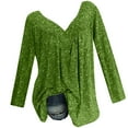 thumbnail image 2 of LEBONYARD Womens Tops Plus Size,Tops for Women Trendy Plus Size fashion deals,Women Plus Size Long Sleeved V-Neck Print Blouse Pullover Tops Shirt Green M, 2 of 8