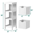 thumbnail image 4 of Giantex Bathroom Floor Cabinet, Multifunctional Free-Standing Storage Cabinet w/2 Removable Drawers, Side Storage Organizer w/Anti-toppling Device, Ideal for Entryway/Bathroom/Bedroom (White), 4 of 8