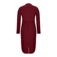 thumbnail image 6 of Y-Sunset Women's 2 Piece Business Suit Set, Peplum Blazer + Bodycon Pencil Skirt, Formal Office Wear for Work, Business & Professional Occasions(Red/XL), 6 of 7