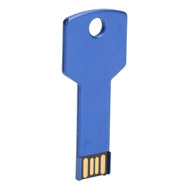 Memoria USB azul con forma de llave, disco de memoria USB Plug and Play, disco U para uso en computadora y automóvil, 16 GB