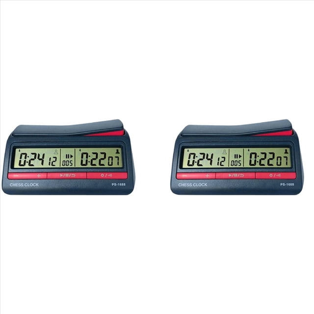 2X Reloj de Ajedrez Con Temporizador Digital de Ajedrez Avanzado Profesional Reloj de Juego de Mesa PS-1688
