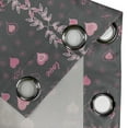 thumbnail image 3 of Ambesonne Pink and Grey Grommet Curtain Single Panel, Love Spring Flora, 50"x60", Charcoal Grey Pink, 3 of 5
