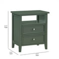 Comfort Pointe Walker Elegant Vintage Green Wood 2Drawer Nightstand