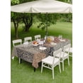 thumbnail image 4 of Outdoor Tablecloths with Umbrella Hole & Zipper, Vintage Abstract Rectangle Tablecloth 60x120 Inch, Retro Classic Pattern Texture Brown Waterproof Table Cloth, Patio/Pool/Picnic Table Covers, 4 of 8