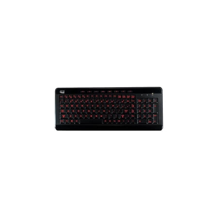 UPC: 0783750006286 | Adesso AKB-120EB SlimTouch 3 RGB colors illuminated compact size USB keyboard with multimedia hot keys  2X large print keycap
