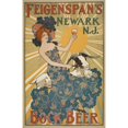 thumbnail image 2 of Anonymous 11x14 Black Ornate Wood Framed Double Matted Museum Art Print Titled: Feigenspan's Bock Beer (1895 - 1917), 2 of 5