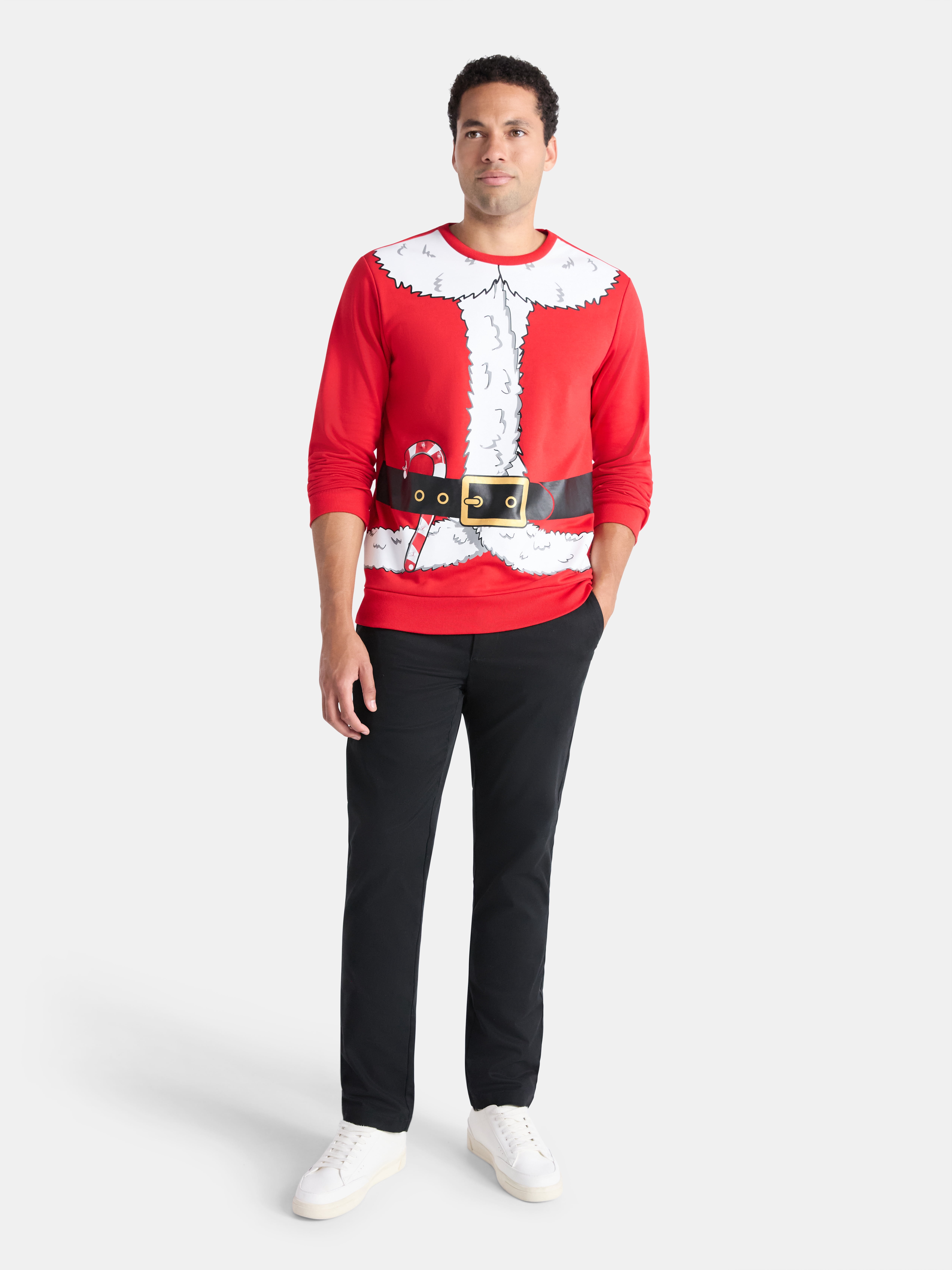 Men's Christmas Santa Suit Graphic Sweatshirt from Holiday Time, Sizes XS-3XL