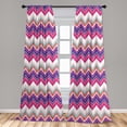 thumbnail image 5 of Ambesonne Chevron Curtains, Colorful Groovy Art, Pair of 28"x63", Multicolor, 5 of 5