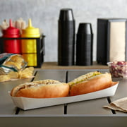 11" x 3 3/4" x 1 3/8" White Paper Hot Dog Tray - 250/Pack