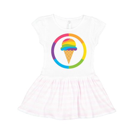 

Inktastic Rainbow Ice Cream Gift Toddler Girl Dress