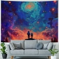 thumbnail image 4 of Black Light Planet Tapestry Astronaut Tapestry Love Tapestry UV Reactive Tapestry Wall Tapestry for Bedroom, 4 of 6