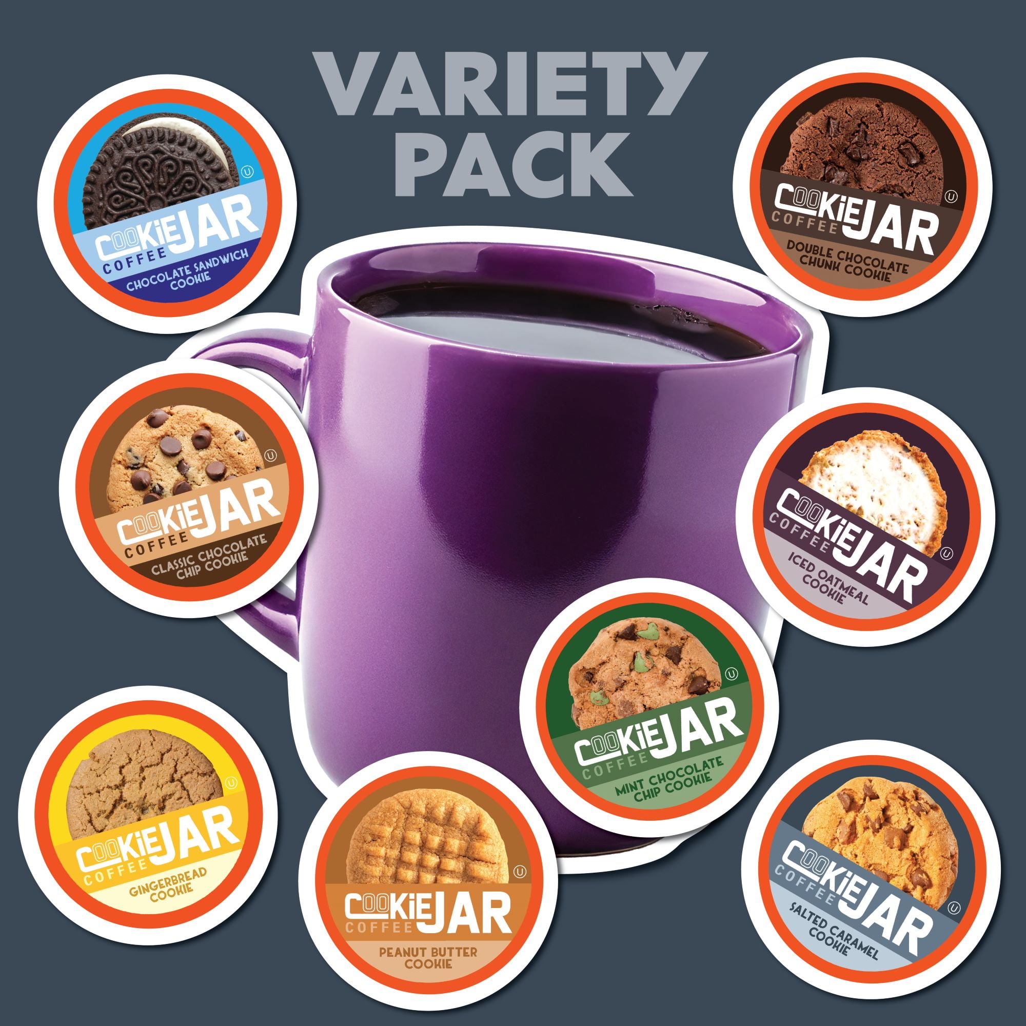 Cookie Jar Coffee Variety Pack Pods for Keurig K Cup Brewers, 40 Count