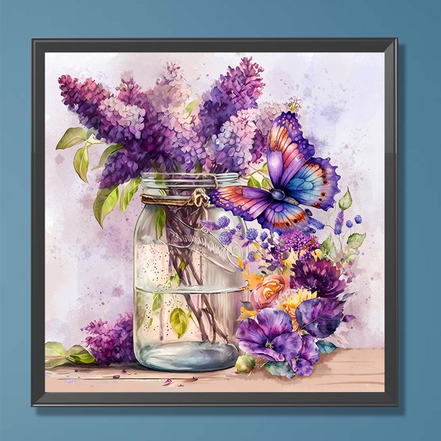 Cuadros Decorativos 5D bricolaje ronda completa taladro diamante pintura mariposa Kit decoración del hogar (K410) Wdftyju embutido en tela