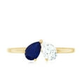 thumbnail image 4 of Rosec Jewels Natural Blue Sapphire Promise Ring with Diamond - Toi Et Moi Ring for Women - AAA Quality - Valentines Day Gift, 14K Yellow Gold, US 4.00, 4 of 8