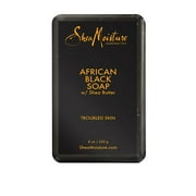 Shea Moisture Bar Soap for Troubled Skin African Black Soap Cleanser with Shea Butter, 8 oz, 6 Pack