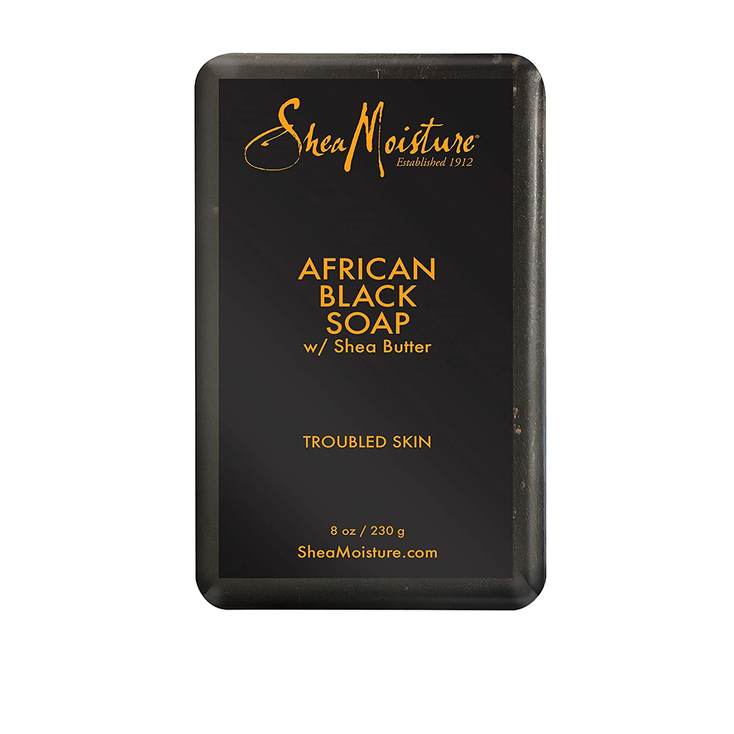 Shea Moisture Bar Soap for Troubled Skin African Black Soap Cleanser with Shea Butter, 8 oz, 3 Pack