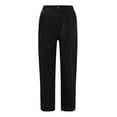 thumbnail image 4 of Cargo Pants for Women Dressy Casual Back Elastic Waist Linen with Pocket Trousers, 4 of 6