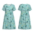 thumbnail image 3 of Bixox Robe d'Été à Manches Courtes pour Femmes Robe Ample Longueur Genou avec Poches-Style Hawaïen, 3 of 7