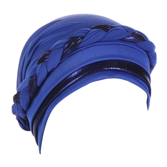 Chapeaux Turban Tressés pour Femmes Bonnet Foulard Couvre-Chef - Polyester, Pré-Noué, Dos Élastique pour un Ajustement Sécurisé