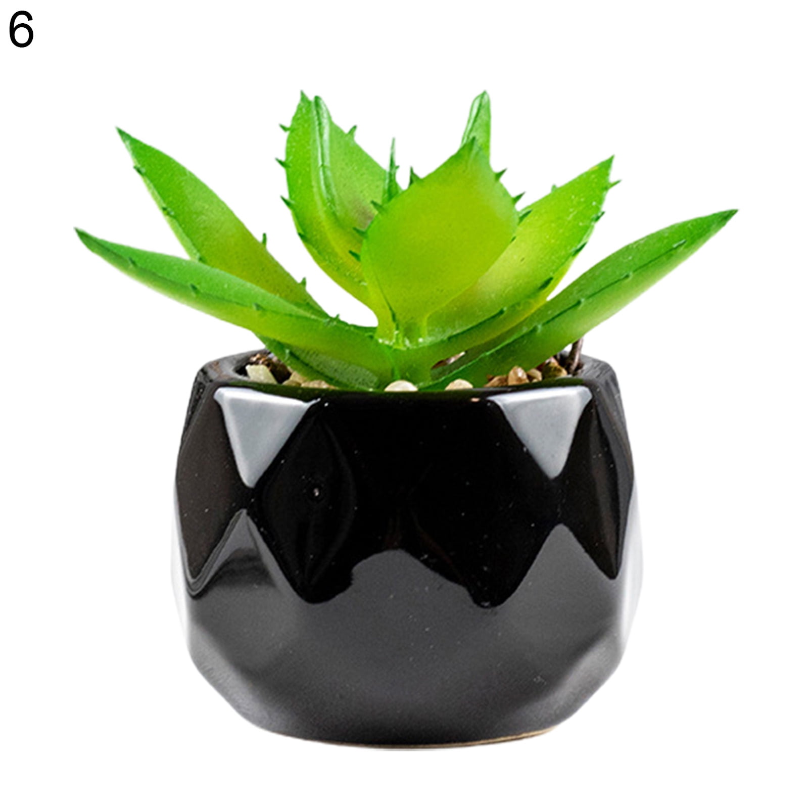TOPOINT Mini Artificial Succulent Plants, Succulent Plants With Black