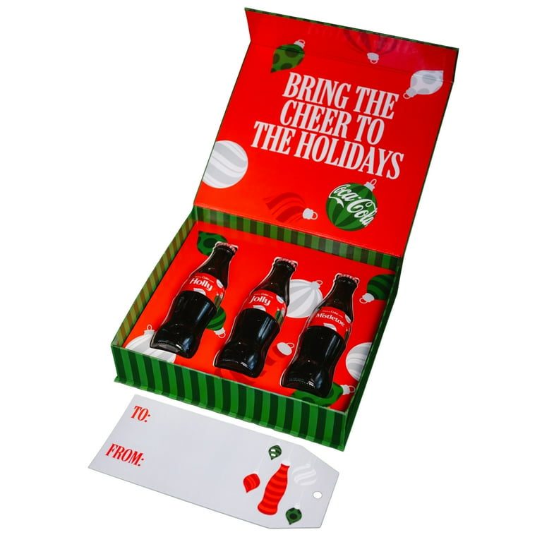 Coca-Cola Holiday Kit Exclusive Glass Bottles, Holly, Jolly, and