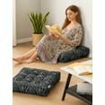 thumbnail image 4 of Vargottam Square Floor Pillow - Animal Print 22x22" Cotton Cushion with Shredded Memory Foam for Floor Seating, Yoga & Zen Decor, 4 of 6