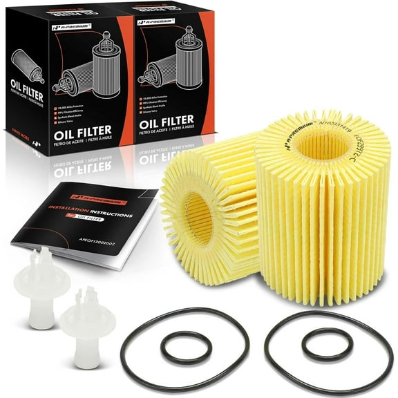 A-Premium 2-PC 10K Miles Protection Oil Filter Compatible with for Toyota Tundra 2011-2014, 4Runner 2010-2023, FJ Cruiser 2010-2014 & Lexus IS250/300/350, GS300/350/450h/460, LS460/500/600h, RC300/350