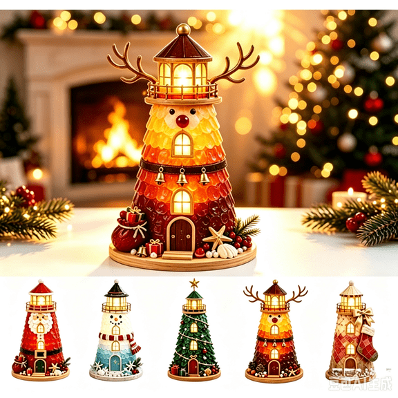 Clearance! 3D Lighthouse DIY KIT-Reindeer, Handmade Craft Kit Decor for Adult & Beginner, for Christmas Decor Indoor & Tabletop Holiday Display