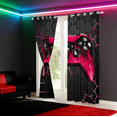 thumbnail image 3 of Manfei Neon Gamepad Curtains Pack of 2 (38x45),Modern Geometric Honeycomb Black Out Curtains,Red Black Curtains for Living Room For Boys Kids,Super Cozy Bedroom Decor, 3 of 7