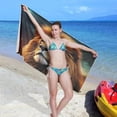 thumbnail image 7 of Coolnut Fierce Lion Beach Towel Soft Absorbent Quick Dry Sand Free Lightweight Polyester Camping Towels for Beach Travel Swim 31x71 in Wash cloth, 7 of 7