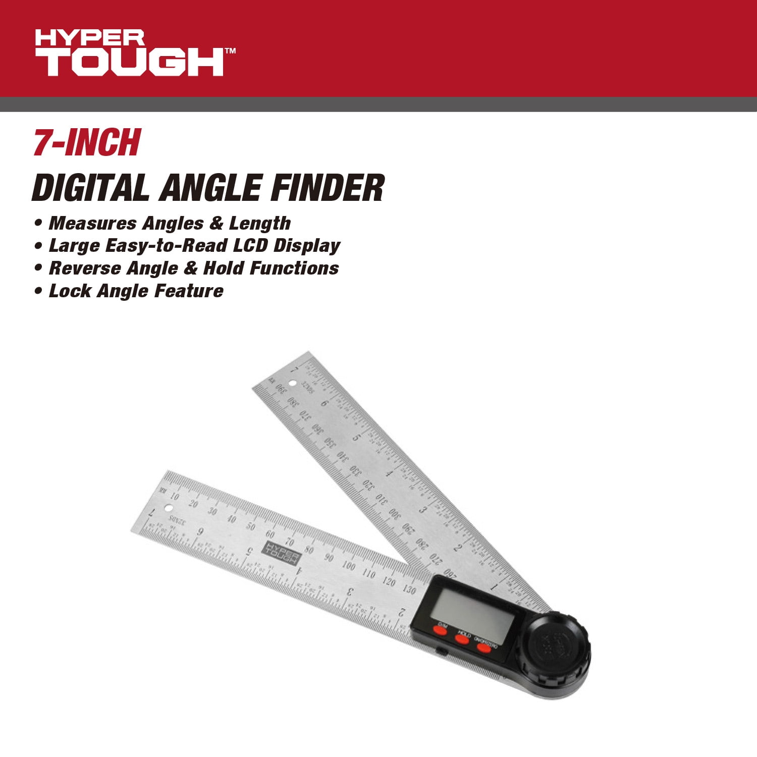 Hyper Tough 7-inch Digital Angle Finder, Model 44020