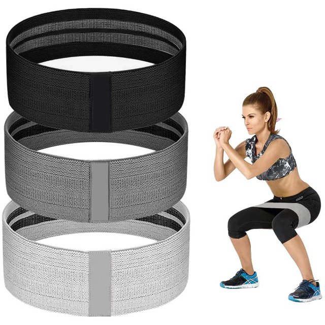 Resistance Bands for Legs and Butt, Fabric Workout Loop Bands, Set of 3