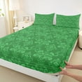 thumbnail image 3 of Feelyou Green Damask Floral Bed Sheets, Hippie Tribal Abstract King Sheets, Western Old Fashion Sheet Set, Super Cozy Room Decor, 4pcs, 3 of 7