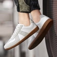 thumbnail image 5 of Men's Navy Blue Retro Leather & Suede Sneakers, 5 of 8